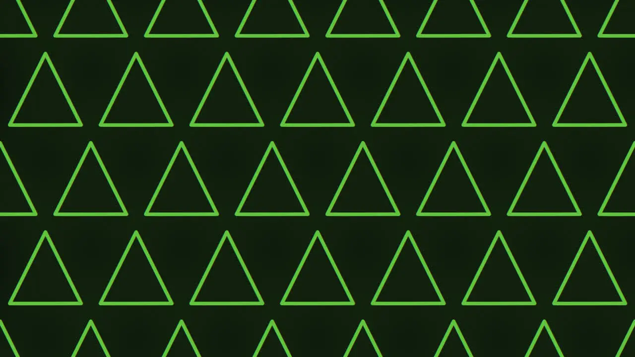 Seamless neon green triangles pattern on black gradient