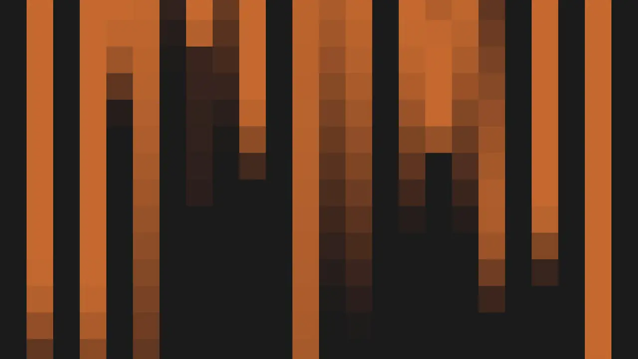 Orange pixels in 8 bit pattern on black gradient