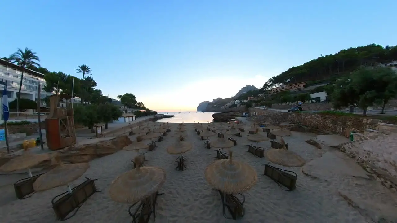 overhead view of San Vicente beach in Mallorca