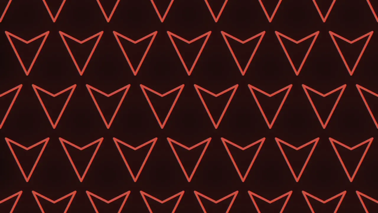 Seamless neon red triangles pattern on black gradient