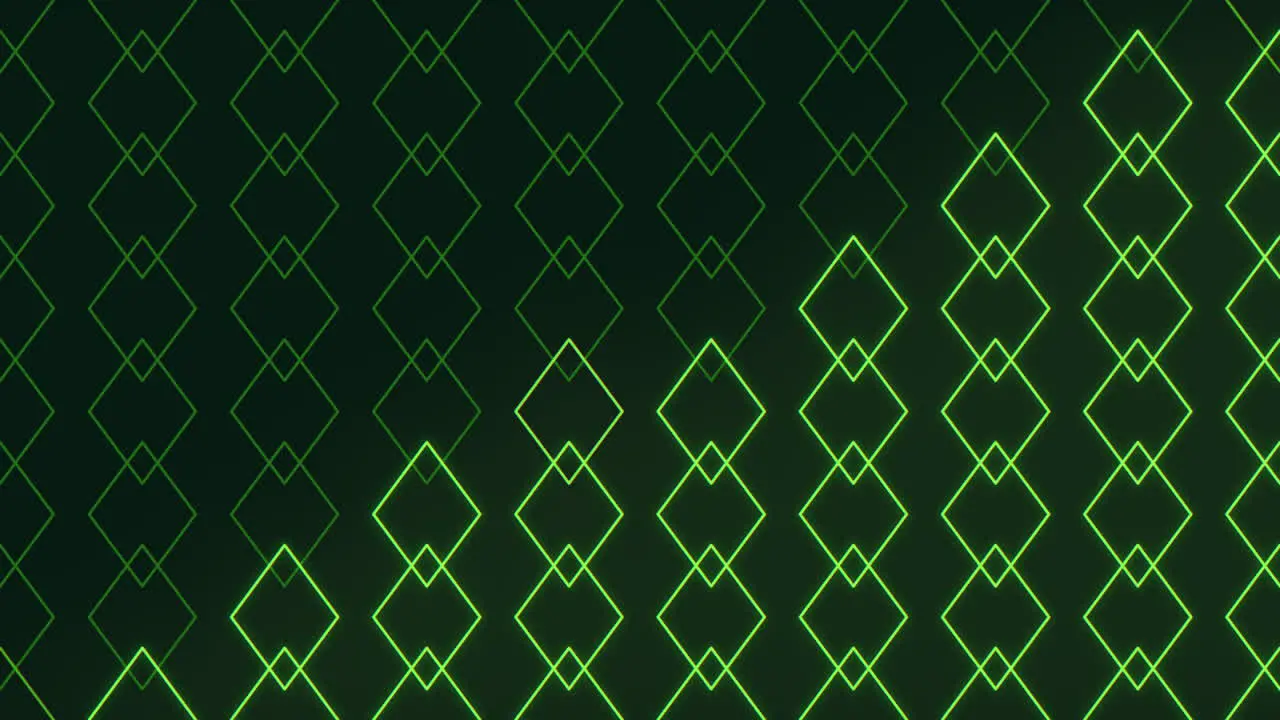 Seamless neon green rhombus pattern on black gradient