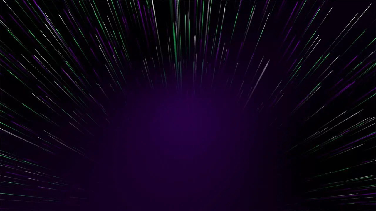 Animation of glowing multicolored moving lines simulating fiber connection and black background for copy space