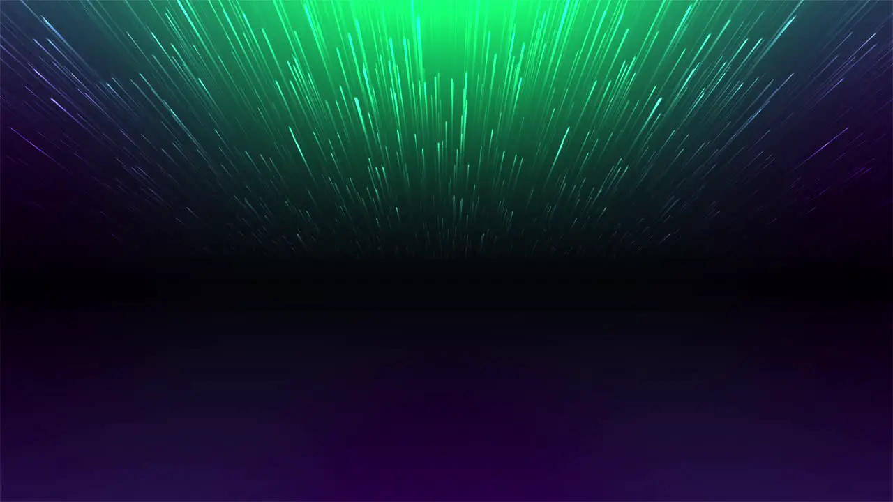 Animation of glowing colorful emerald green moving lines simulating fiber connections and data transmission