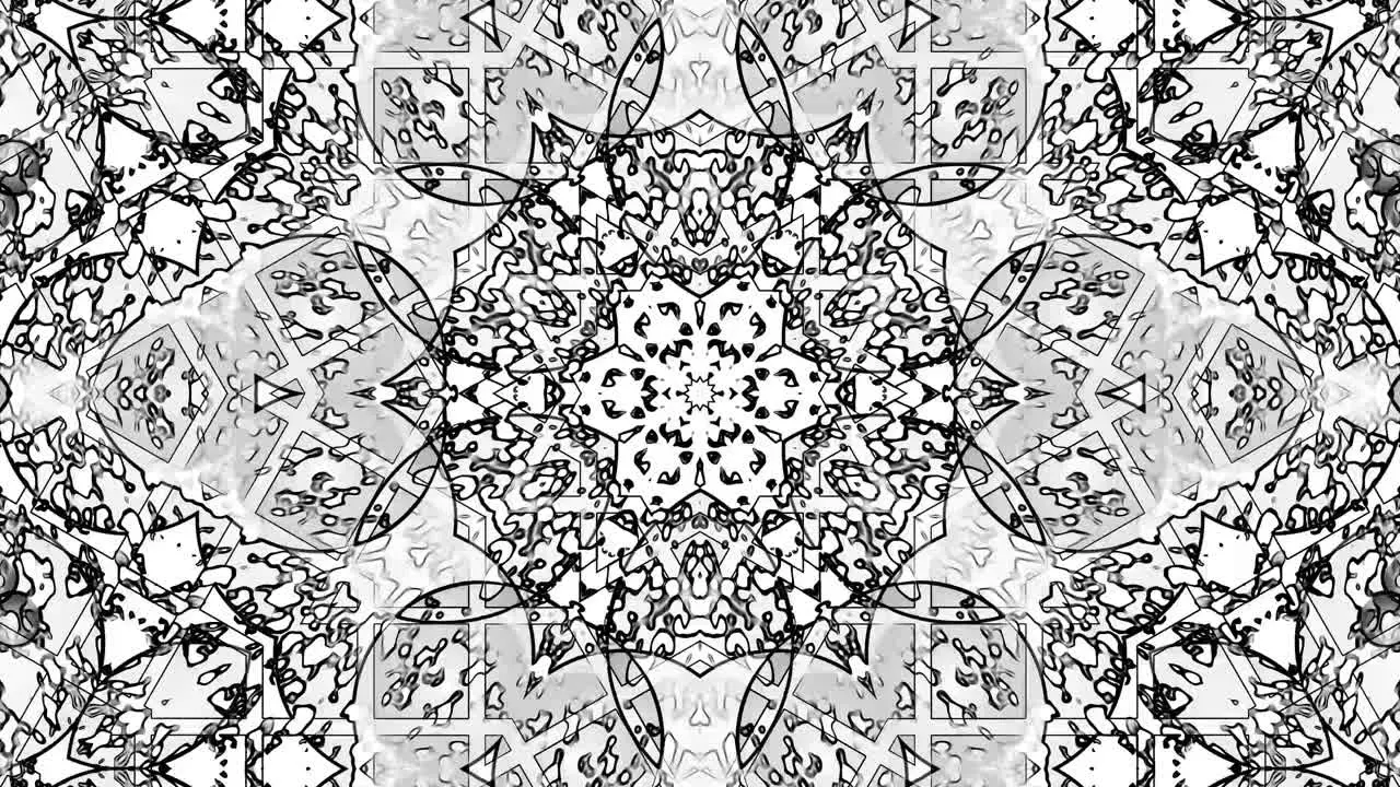 Pencil sketch style animation of the kaleidoscope geometric pattern