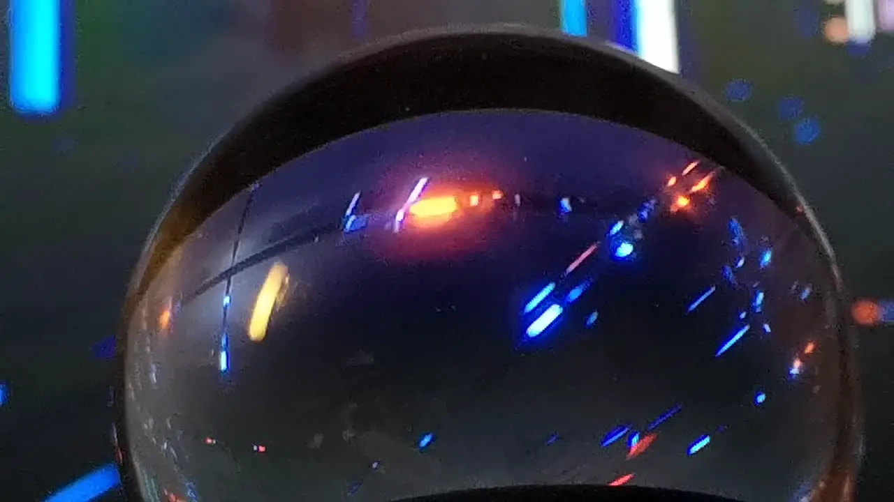 Crystal ball futuristic light show digital motion geometric vortex cyberpunk effects