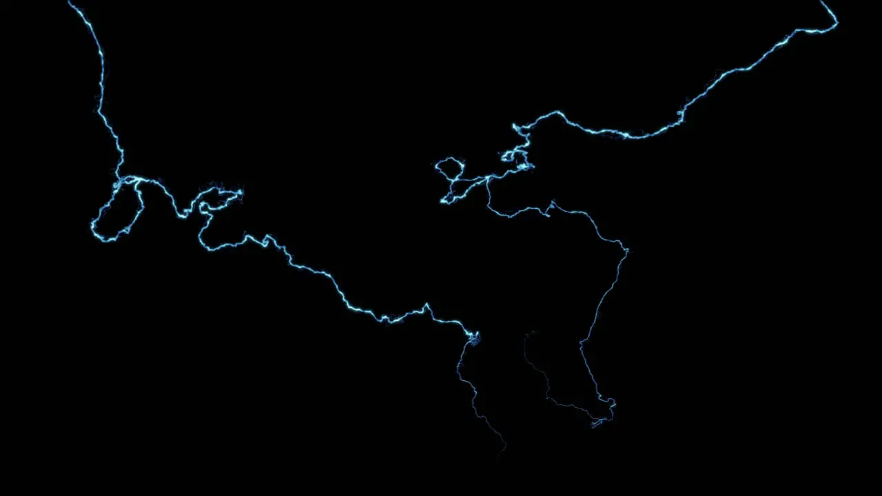 Two electrical rays in slow motion simulation of Thor's powers