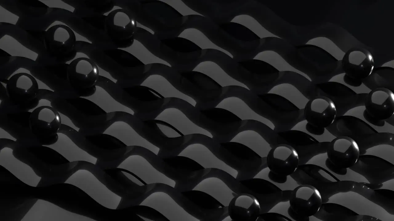 looped 3d animation of VFX black balls background