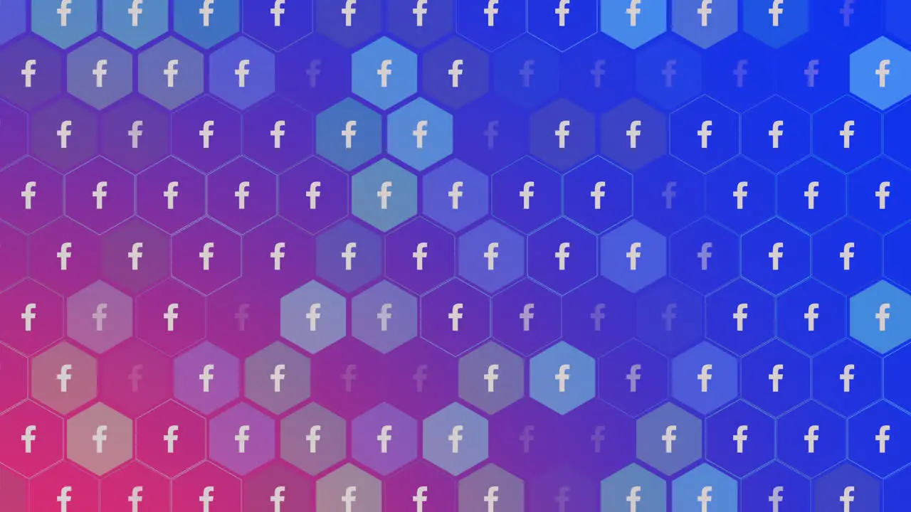 Social Facebook icons pattern on network background