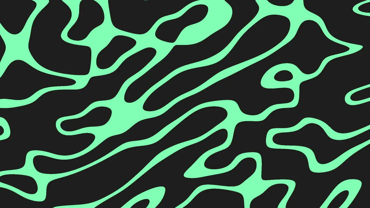 Dynamic black and green abstract pattern with swirling wavy lines