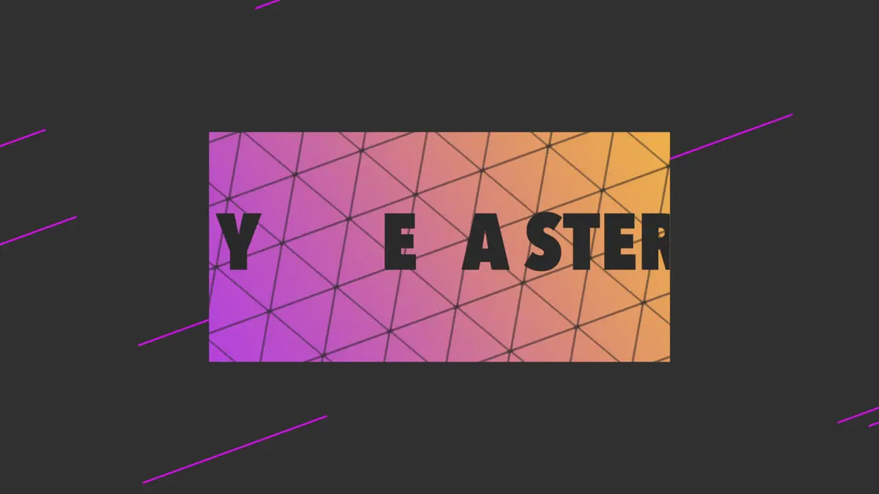 Happy Easter minimalistic geometric design in purple orange and black