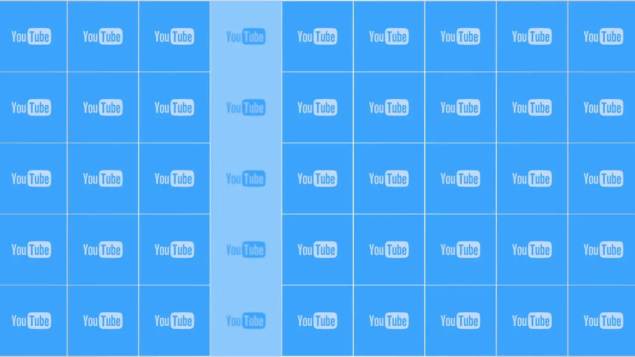 Social YouTube icons pattern on network background