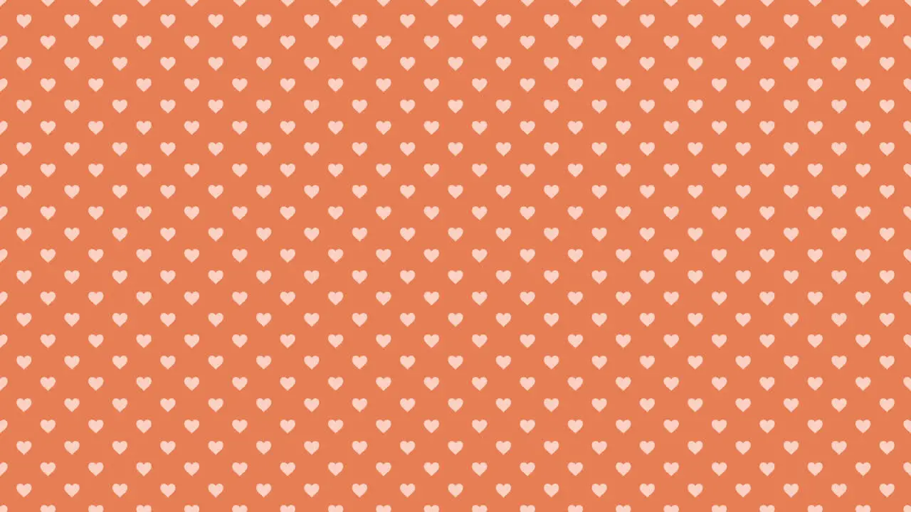 White romantic hearts pattern on fashion orange gradient