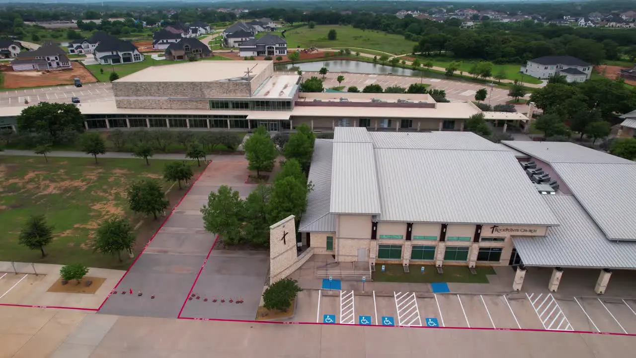 Aerial video of RockPointe Church in Flower Mound Texas located at 4503 Cross Timbers Rd Flower Mound TX 75028