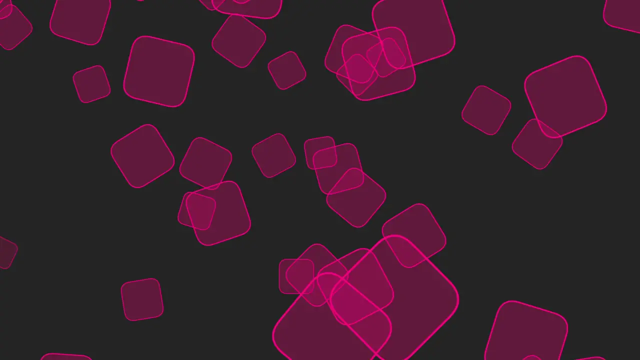 Flying red geometric squares on black gradient