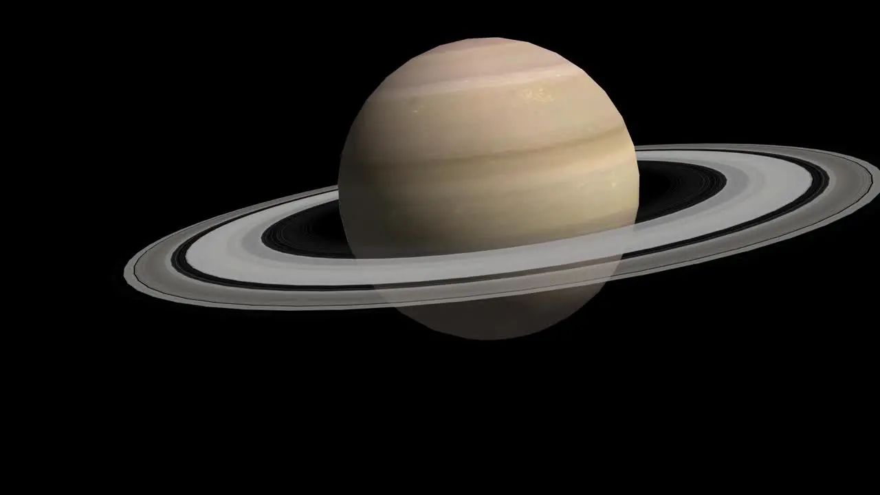 Saturn planet with spinning asteroid rings for a space background