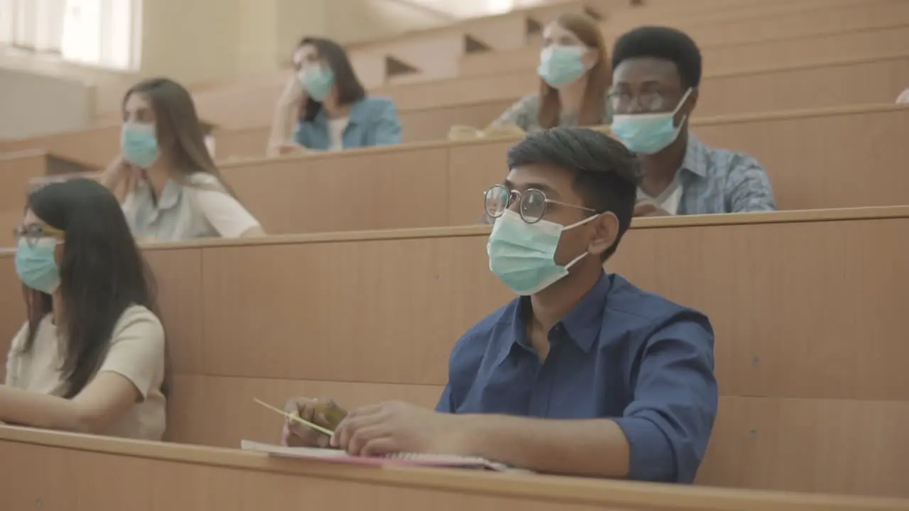 Multicultural Group Of University Students In Class 1