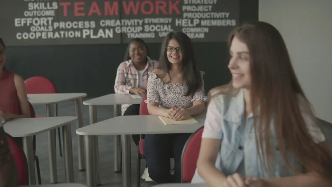 Multicultural Group Of University Students In Class