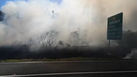 Grass Fire Outside Melbourne Australia