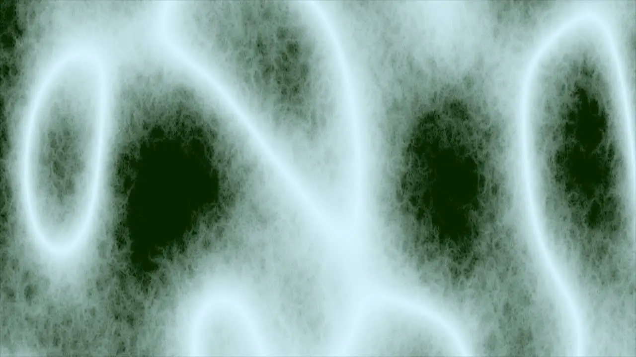 Looping animations of a white and green amorphous or organic design