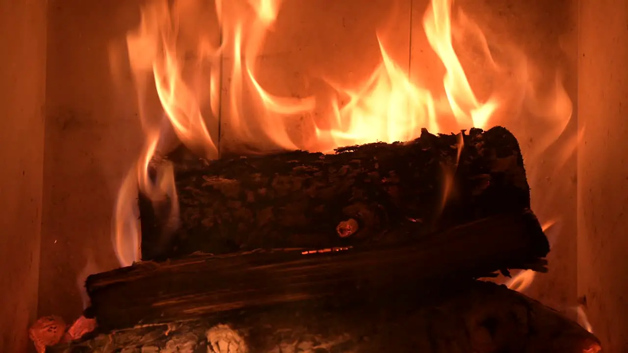 relaxing fireplace at home fire flame burning wood during cold winter