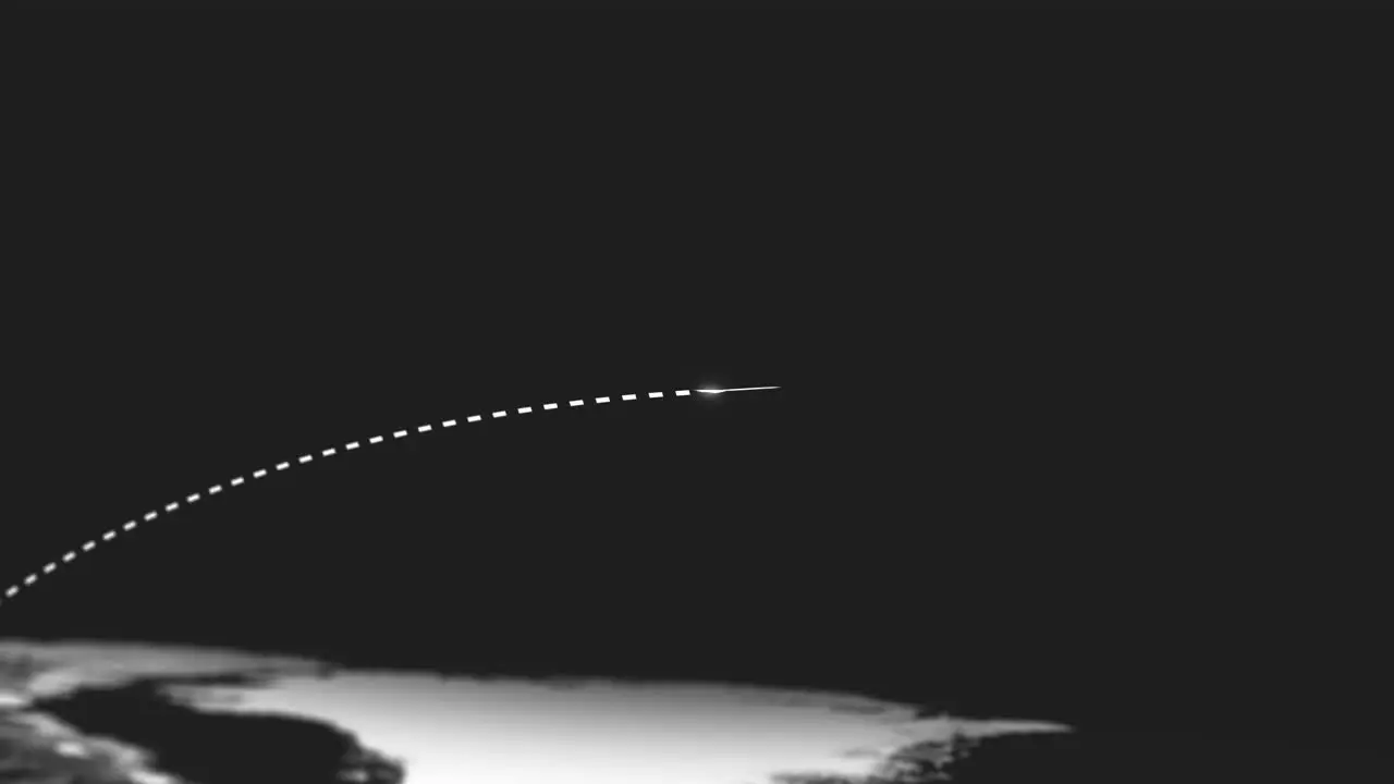 Rocket trail and animation of missile launch