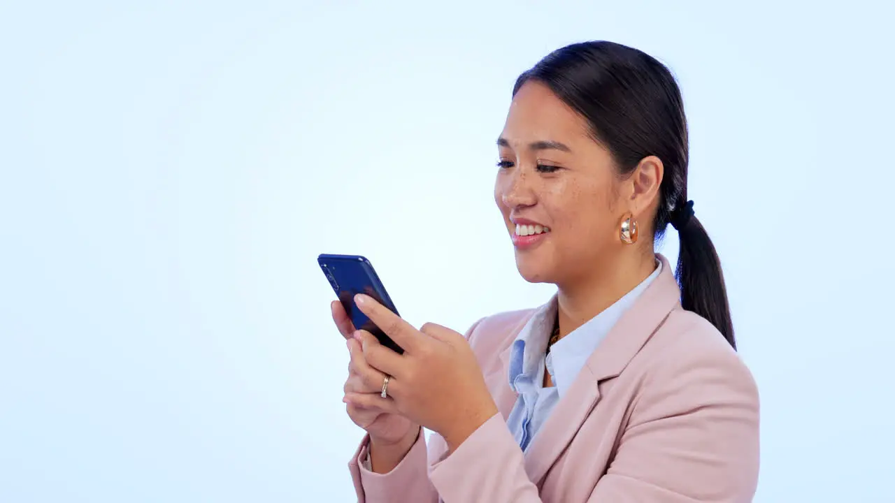 Business smile and woman with a cellphone