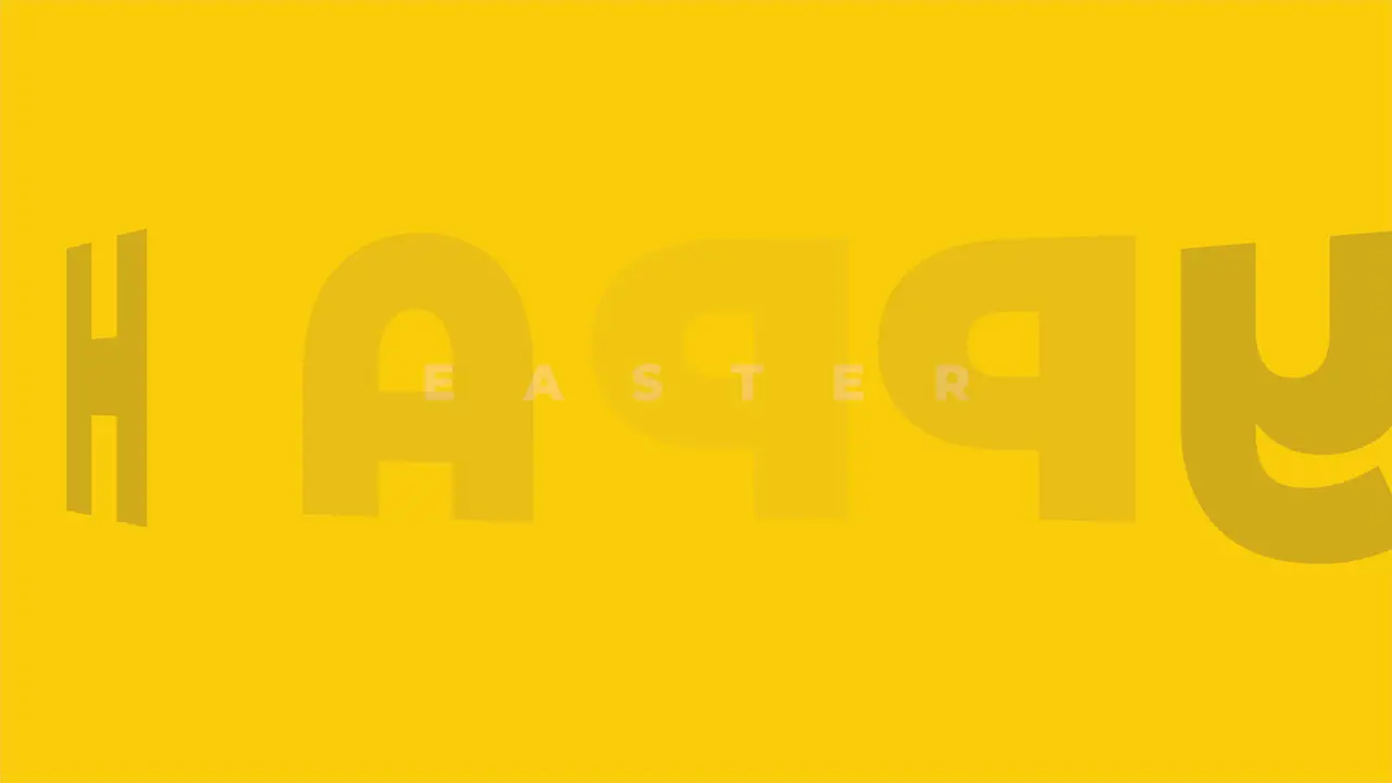 Happy Easter vibrant yellow background with stylized black lettering