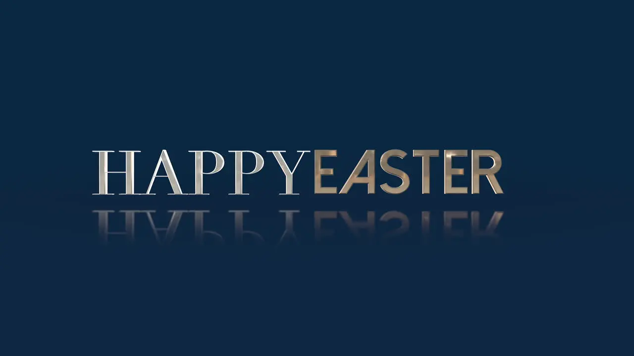 Joyful Easter wishes in white letters on blue background