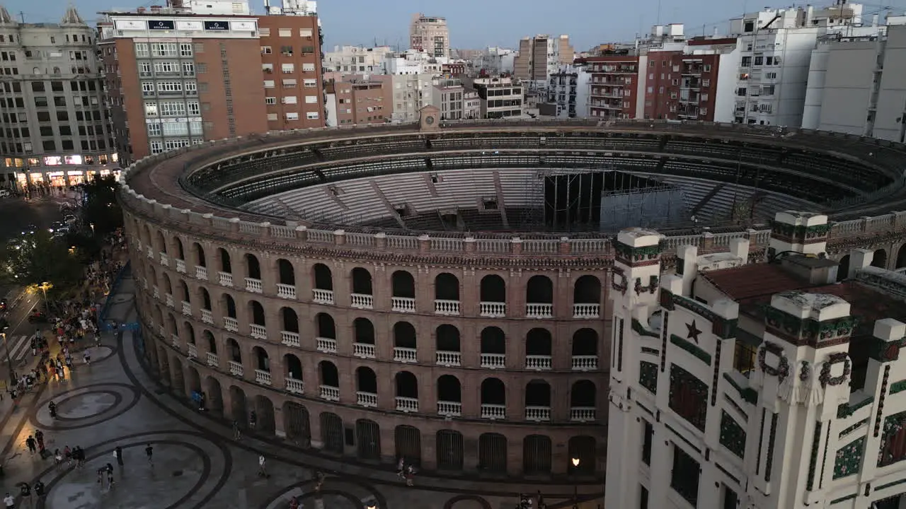 Drone Reveal of Colosseum in Valencia Spain