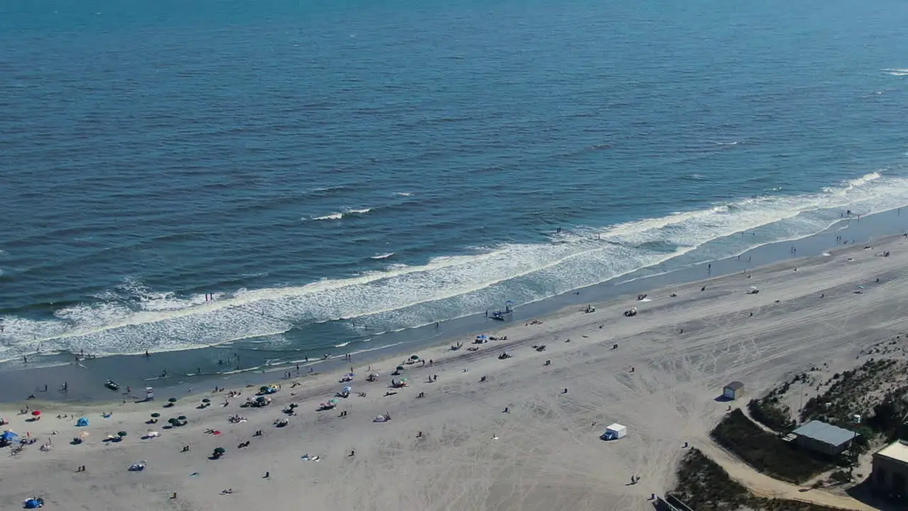 Ocean and Beach Shot of Atlantic City NJ Drone