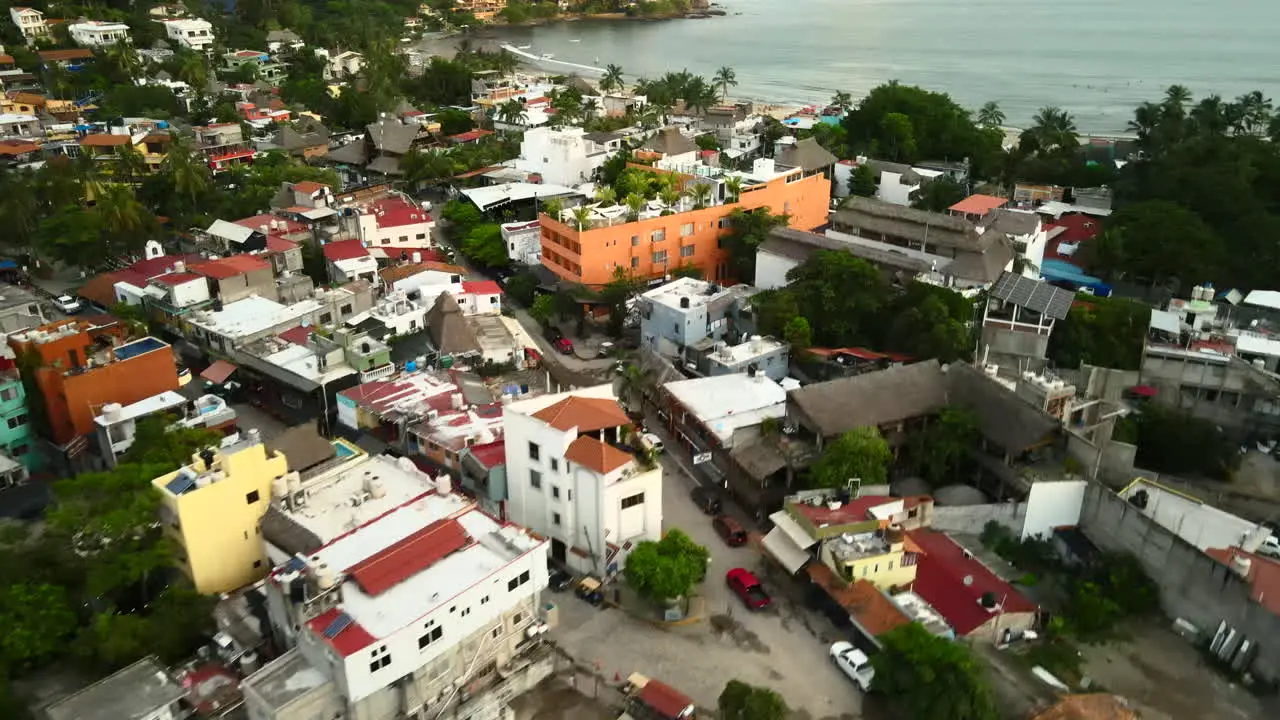 Aerial View Of The Coastal Village Of Sayulita On Mexico’s Pacific Coast During Sunrise