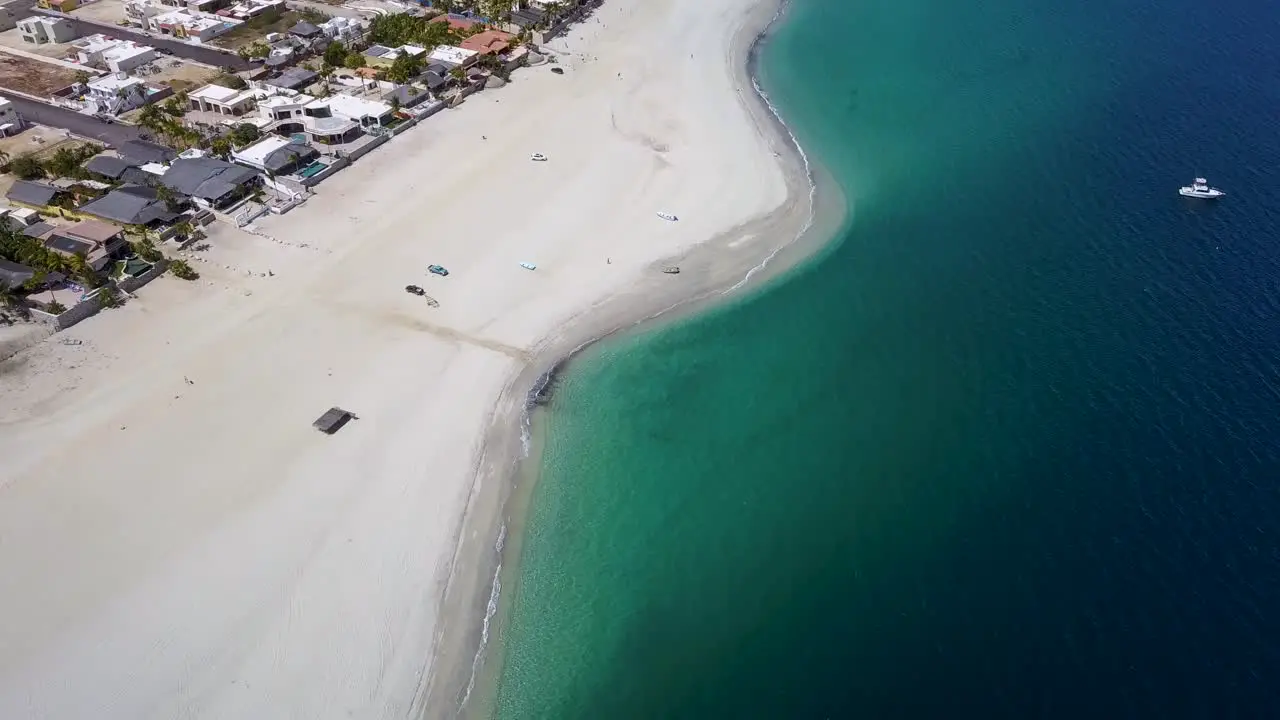 Travel Destination White Sand Tropical Beaches in Baja California Aerial Drone Overhead View