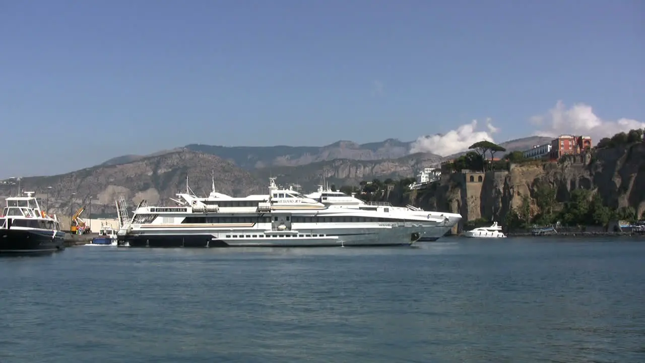 Italy Sorrento large boat in harbor