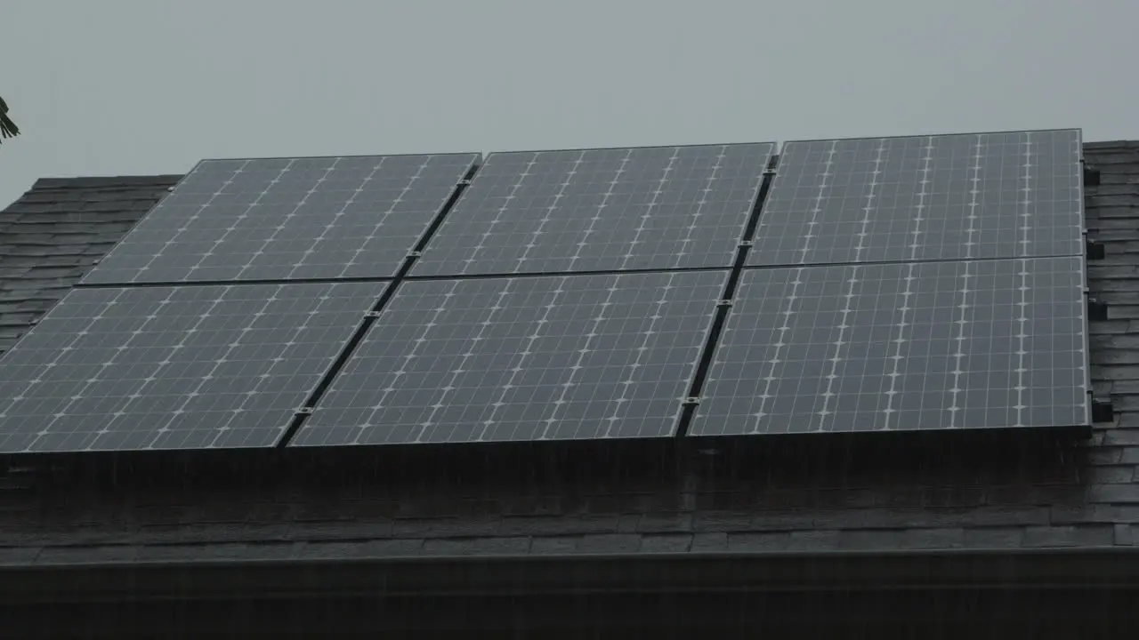 Solar Panels During Rain and Clouds