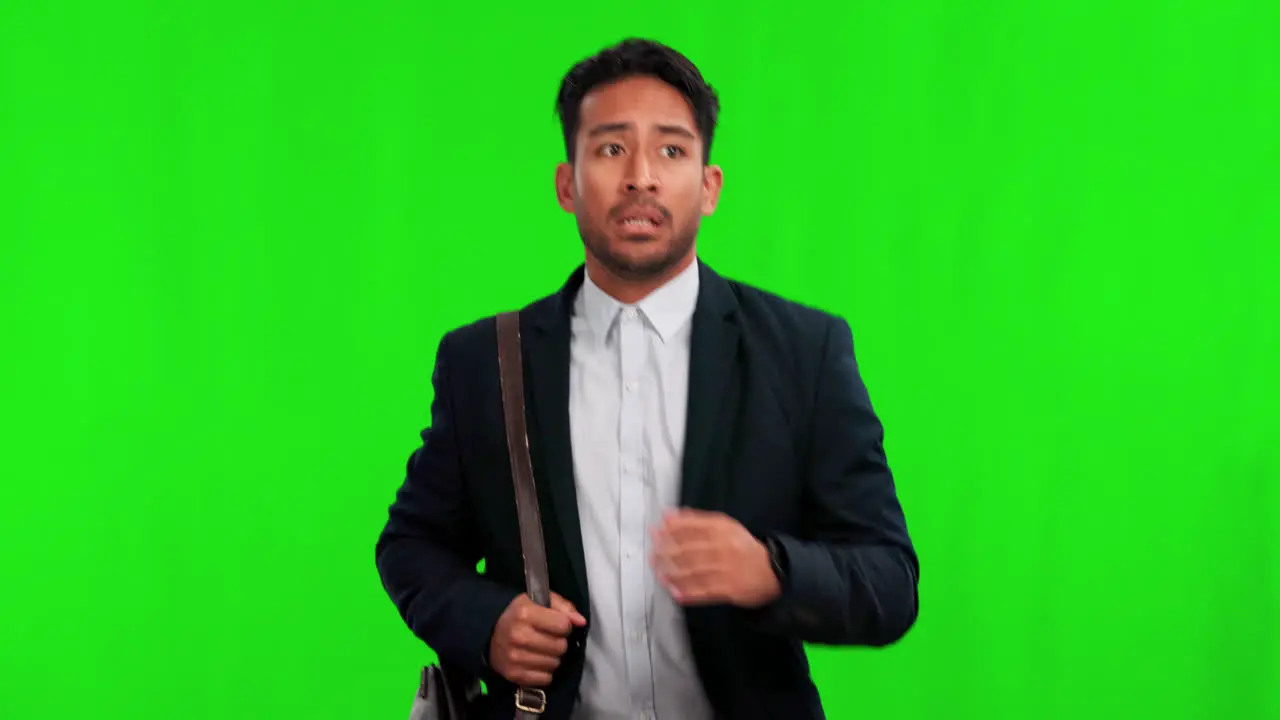 Green screen business and man