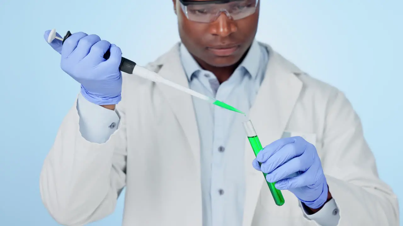 Scientist man and doctor with pipette