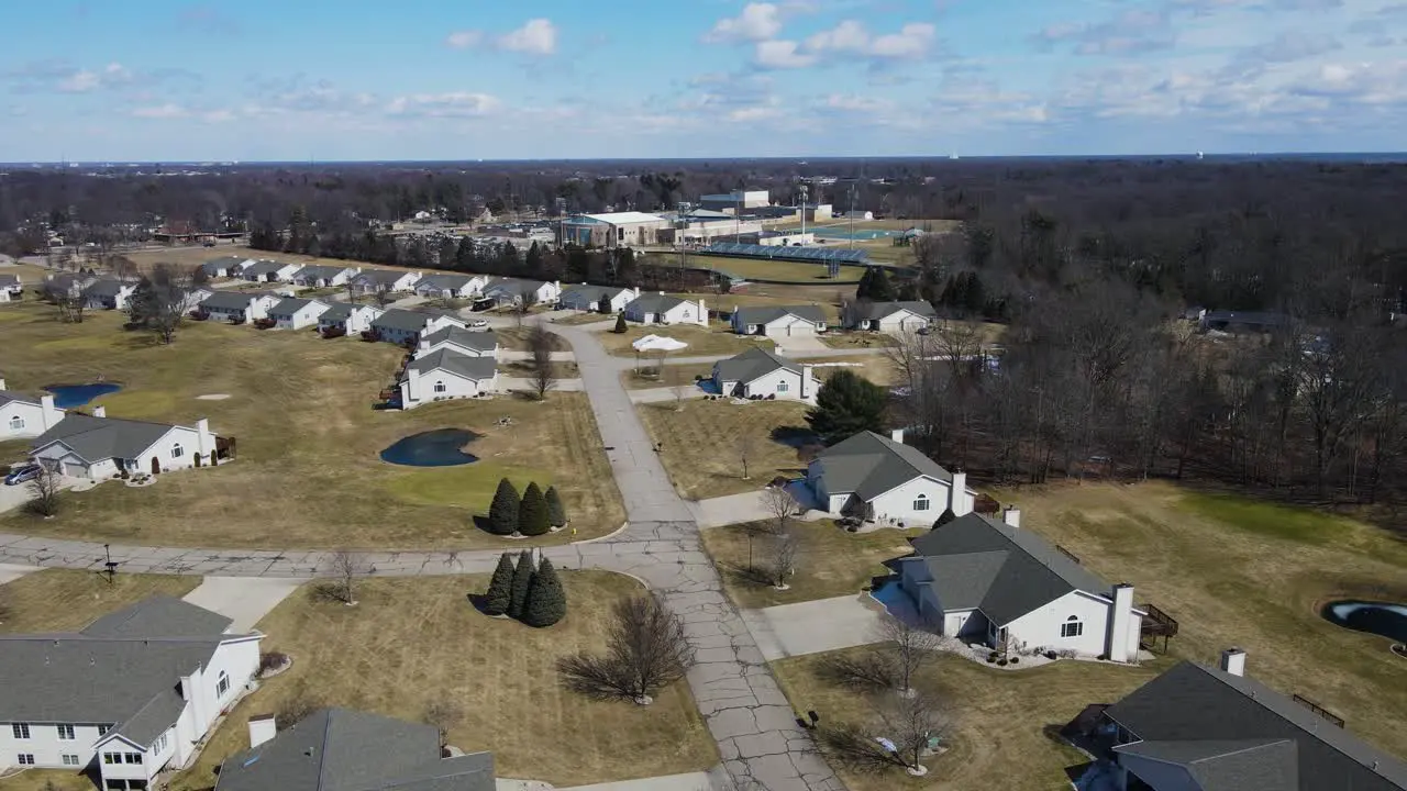 Mid height track across a street layout of suburbia