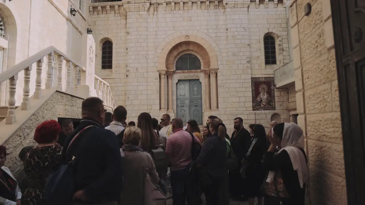 Christian Pilgrim Walking In Jerusalem