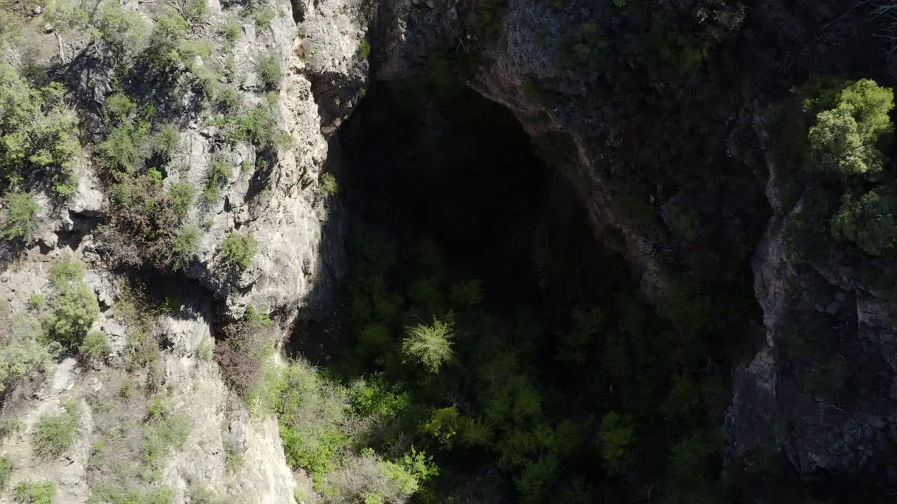 Glenwood canyon cave beautiful aerial crane up