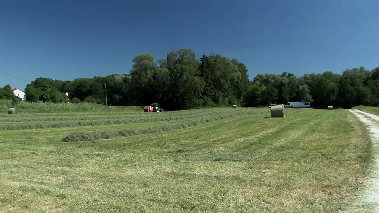 Hay harvest near Ingolstadt Bavaria Germany