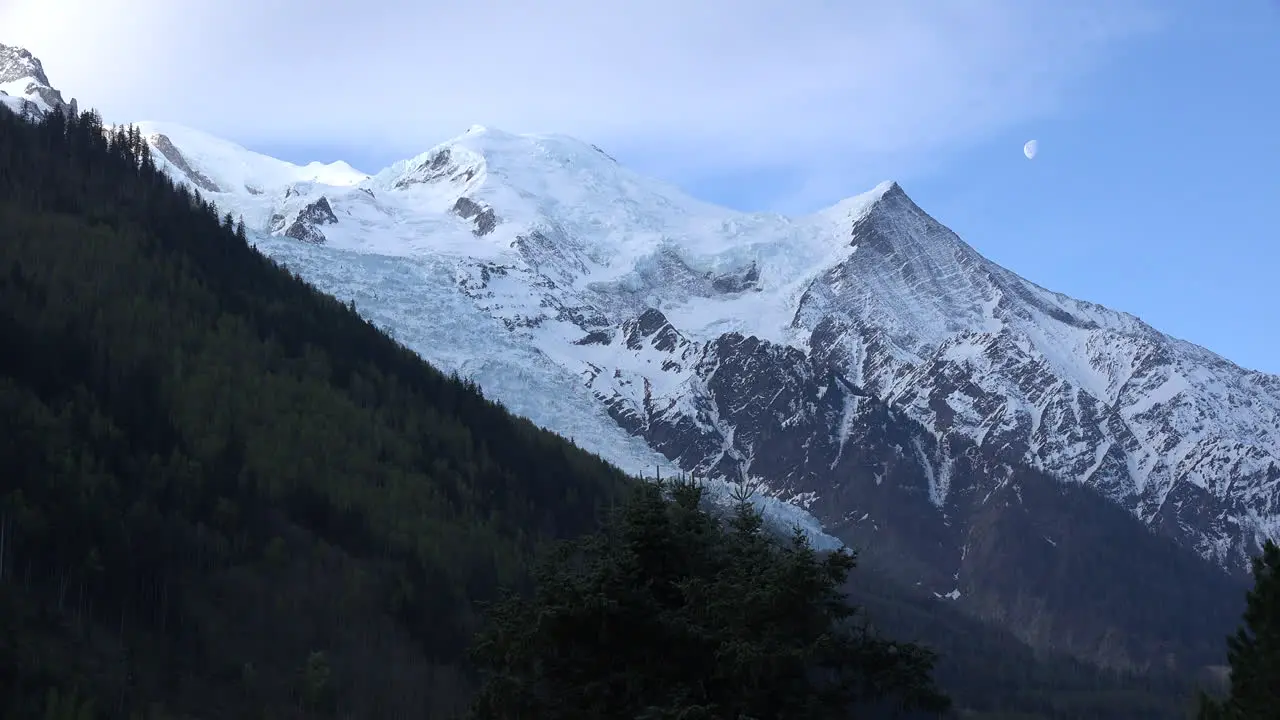 France Mont Blanc And Moon