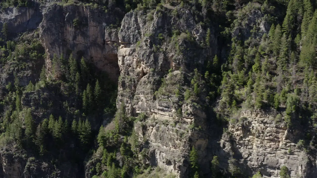 Glenwood canyon aerial view of beautiful cave