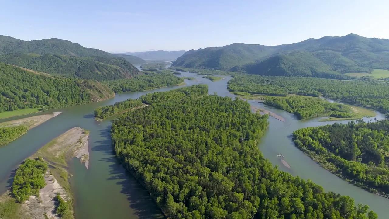 Aerial View of Siberian River