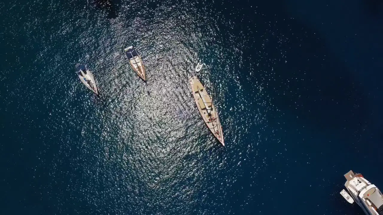 Yachts in Spain Mallorca Blue Water Sea Sa Calobra Drone