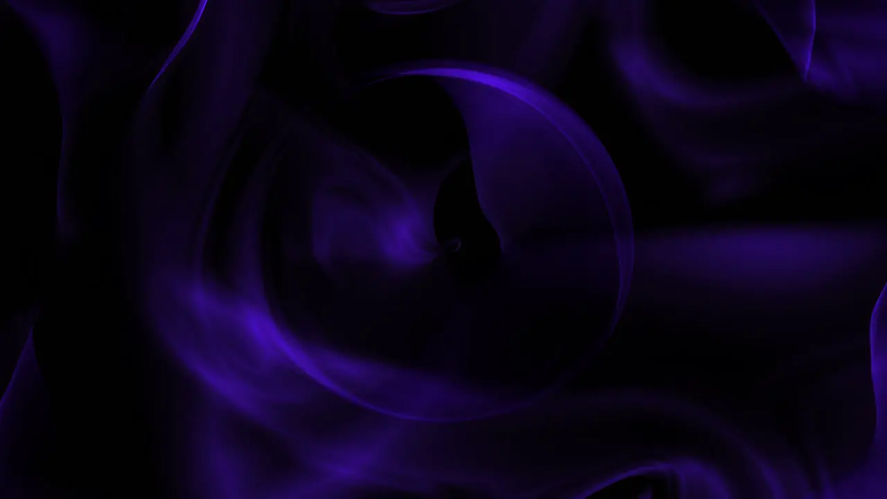 Waving blue psychedelic dark physical smoke on black gradient