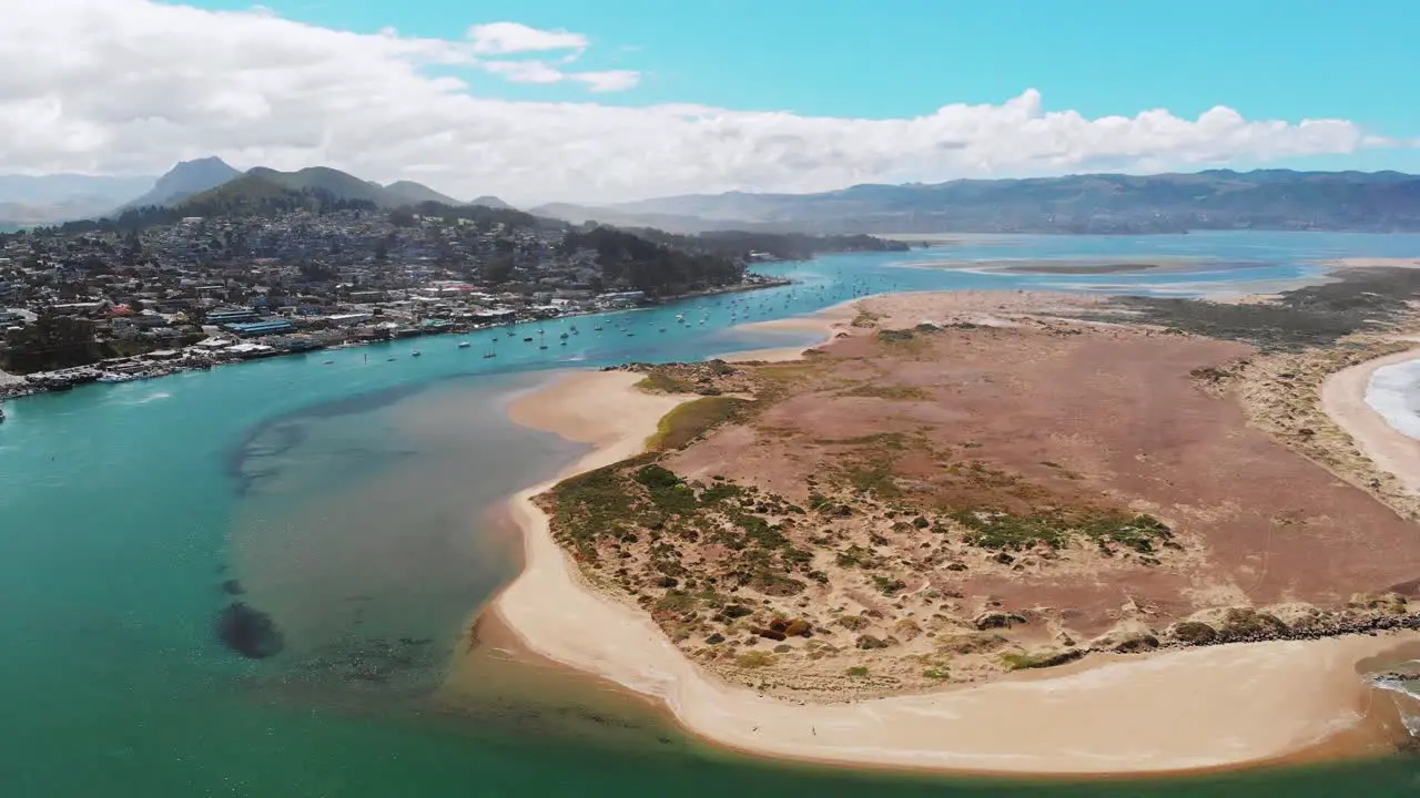 Drone flying over Morro Bay USA