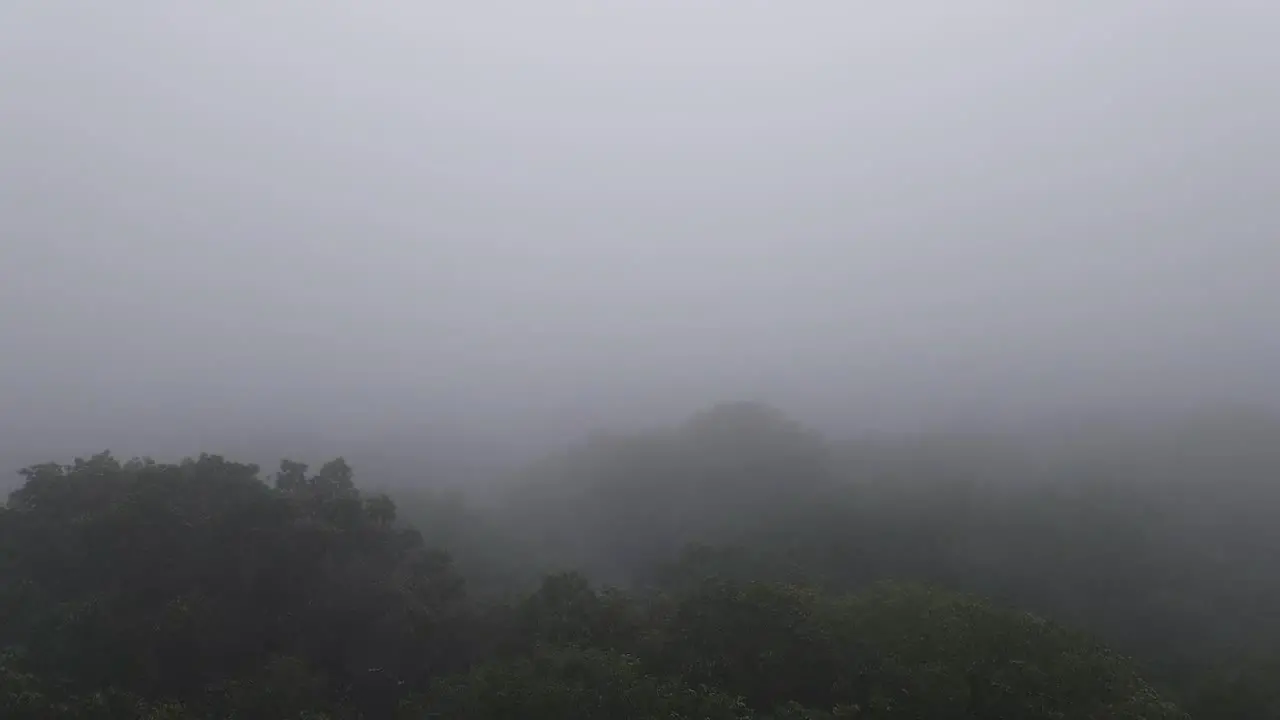 Aerial footage of a foggy Midwest morning on Lake Michigan