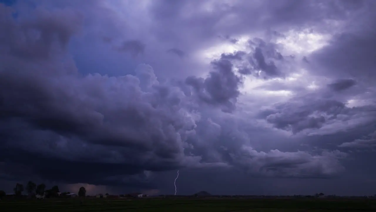 Tropical Monsoon Storm Cloud Cumulonimbus with lightning 4k