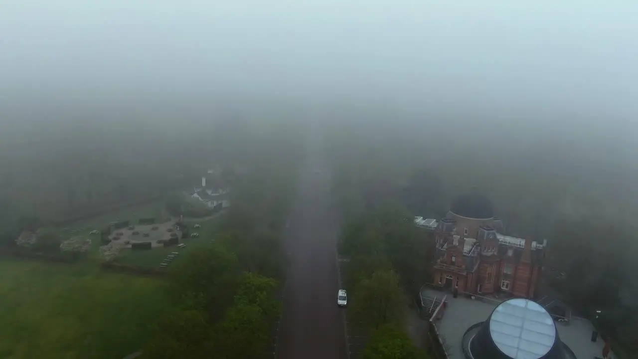 Foggy view of the building in London