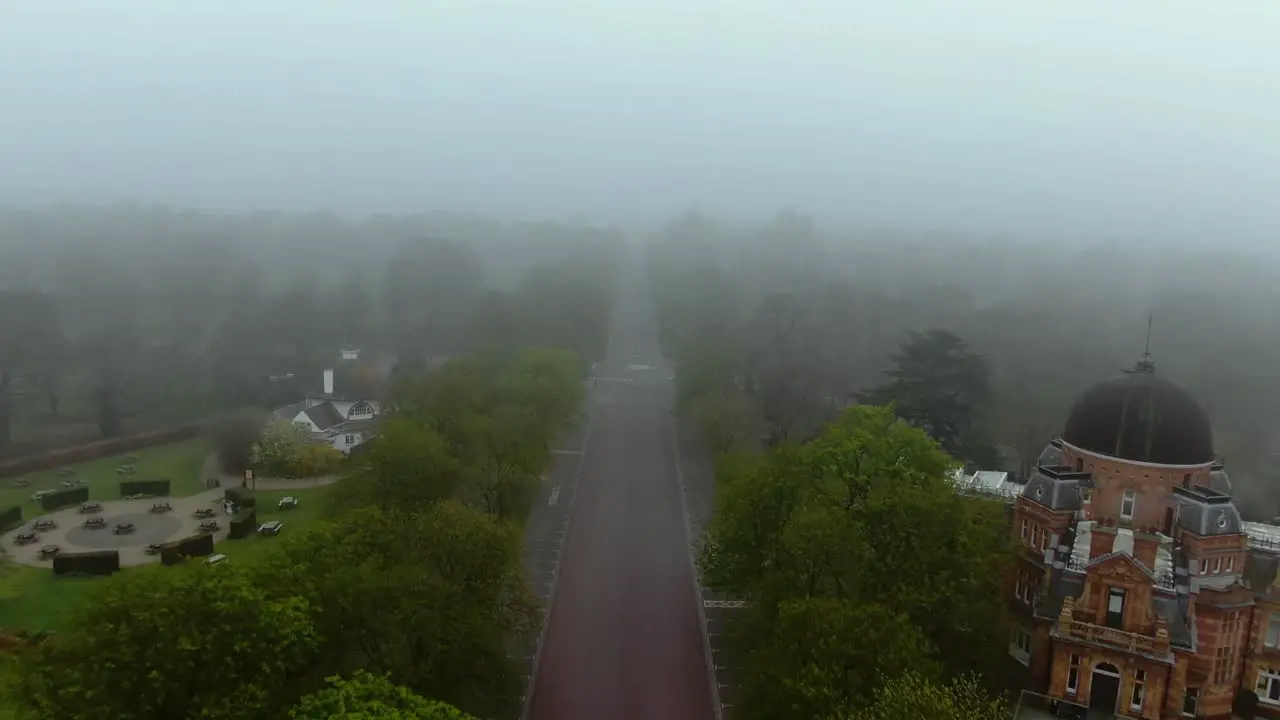 Foggy view of the road in London